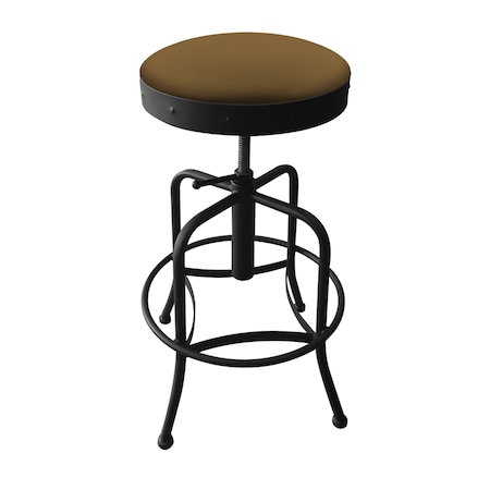 Holland Bar Stool Co Adjustable Stool, Black Wrinkle, Canter Saddle Seat 910BW012